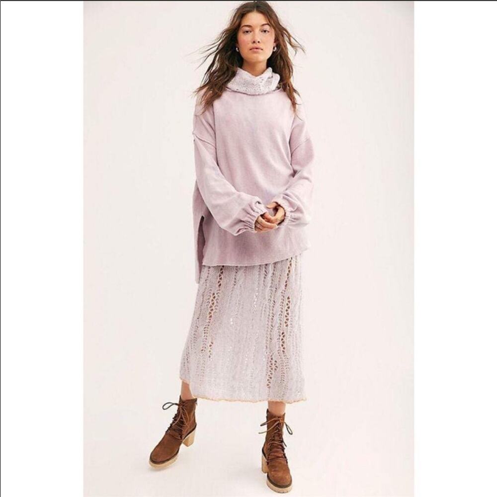 FREE PEOPLE Womens Casual Fleece Tie Dye Someday Oversize Pullover Sweater XS